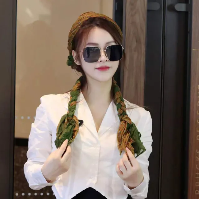 Hand woven Hair Braid Scarf Girls Fashion Thin Scarf Floral Green - Shop at LoveMi