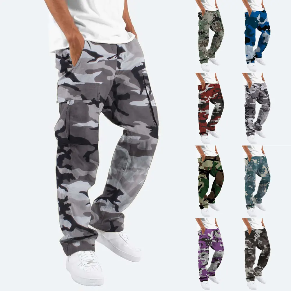 Fashion Camouflage Overalls Men's Printing Outdoor Straight Rope ClothingMen's