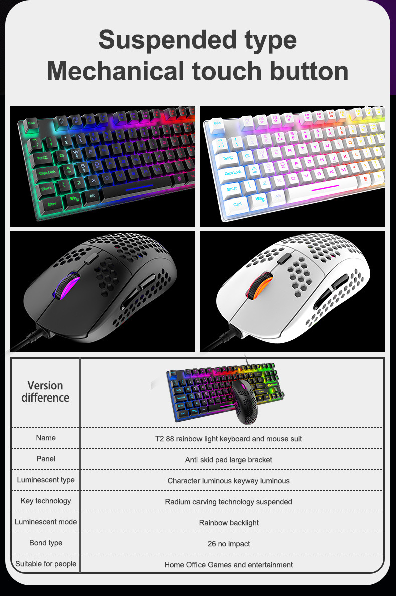 Title 16, T2 Illuminant Gaming-Set Tastatur, Maus, PC Hos...