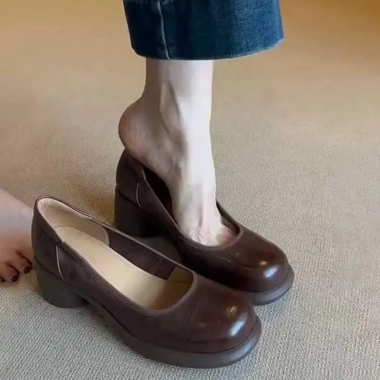 Women's Retro Low-cut Leather Shoes
