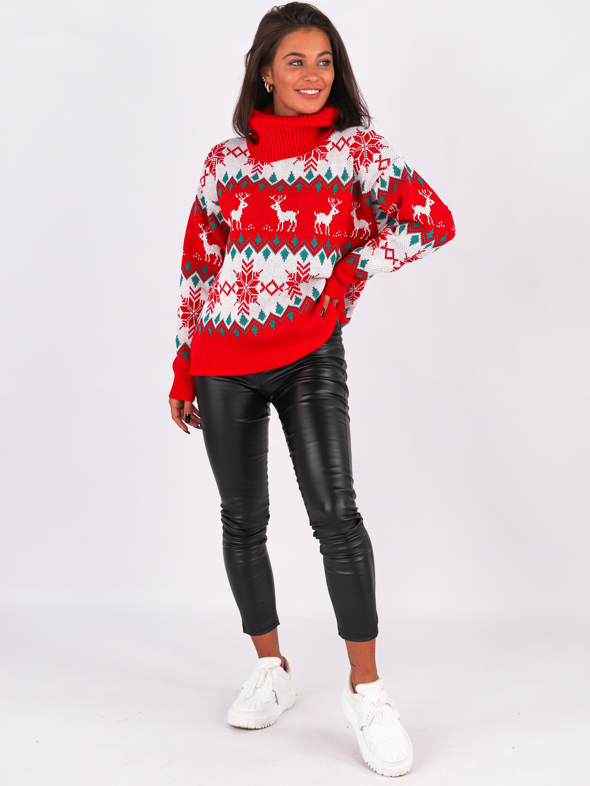 Title 6, New Christmas Jacquard Turtleneck Long Sleeve S...