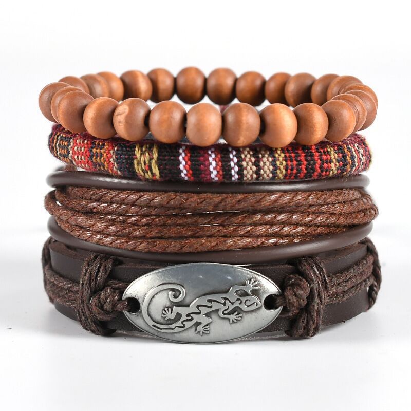 Multi-layer Bracelet Set Vintage-style Jewelry For Men