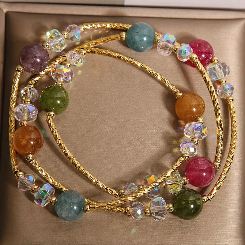 New Chinese Style Sunstone Multi-Circle Bracelet Women's Summer Light Luxury