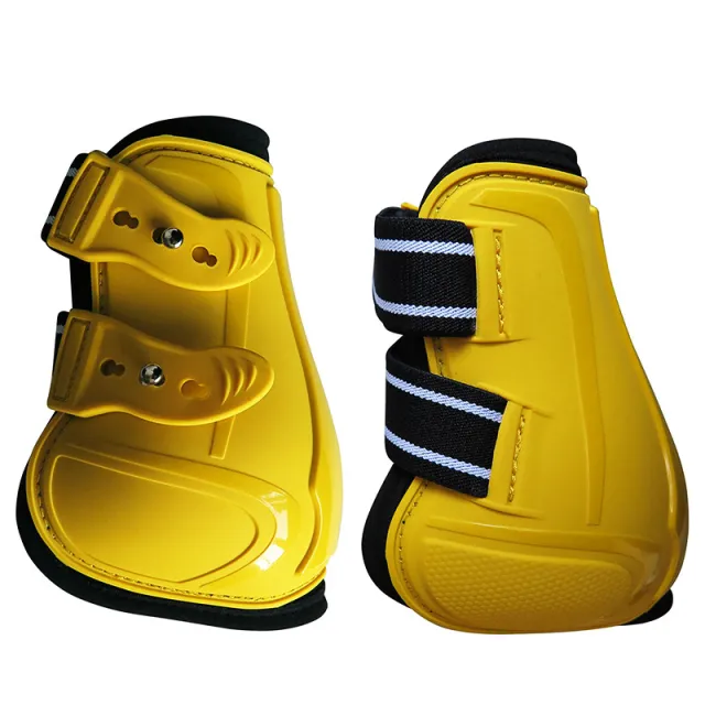 Color PU Hard Shell Barrier Horse Leg Guard Yellow Rear Leg - Shop at LoveMi