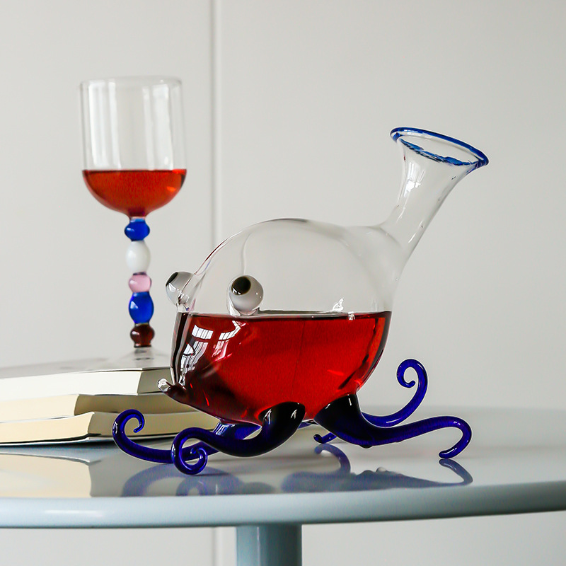 Octopus Pufferfish Red Wine Premium Grape Decanter
