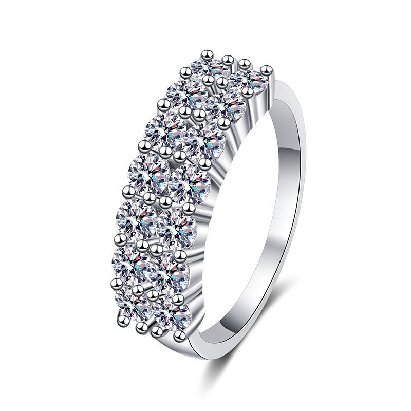 S925 Sterling Silver Ring Female 14 Karat Moissanite Ring