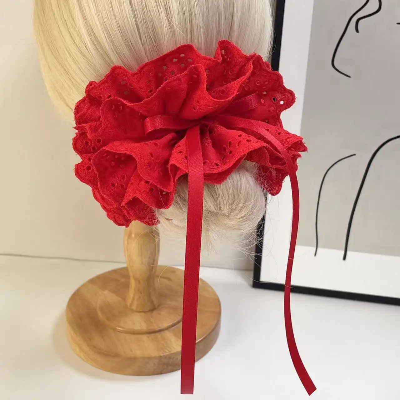 Lace Drawstring Large Intestine Hair Ring Bun Head Rope
