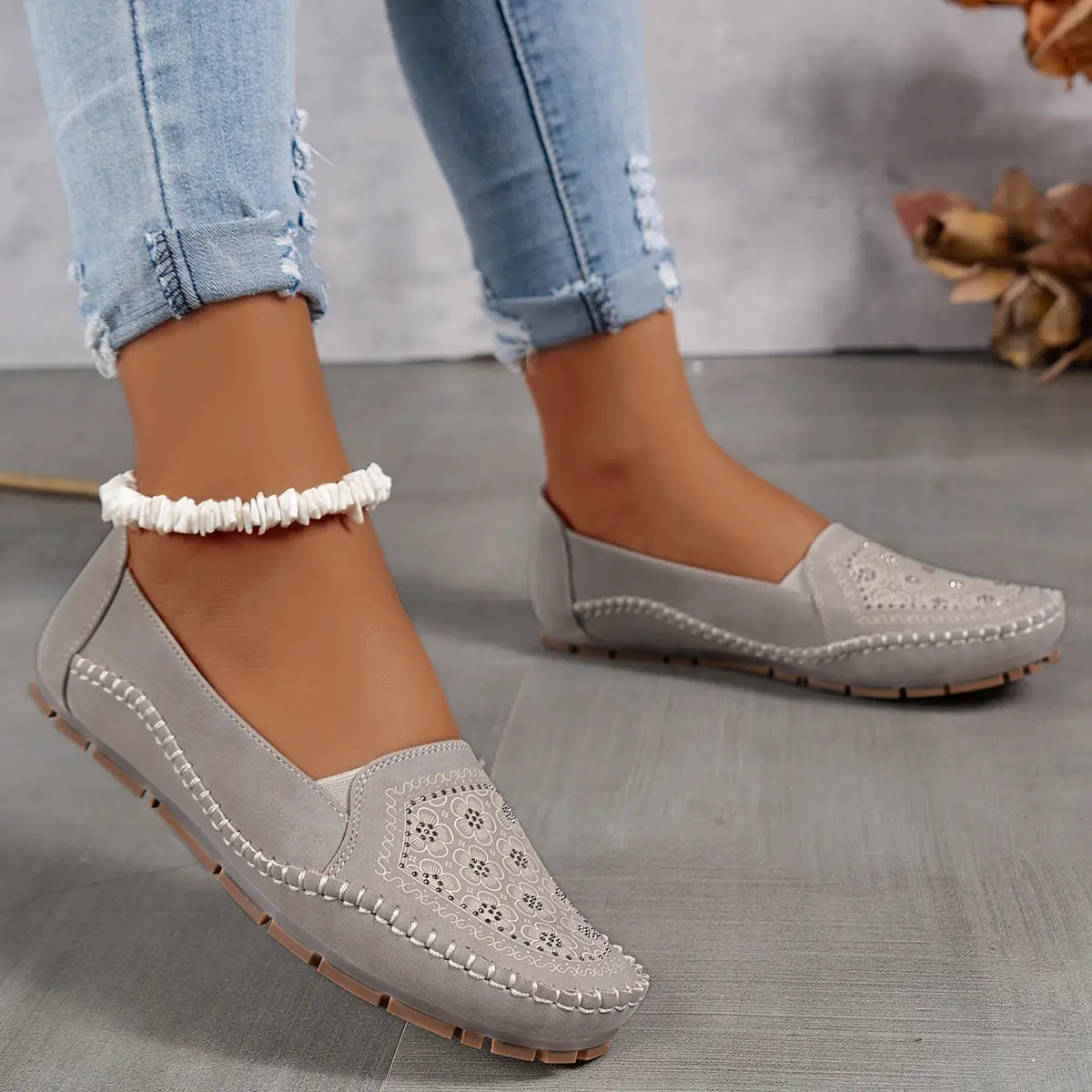 Womens Large-Size Flat Casual Loafers
