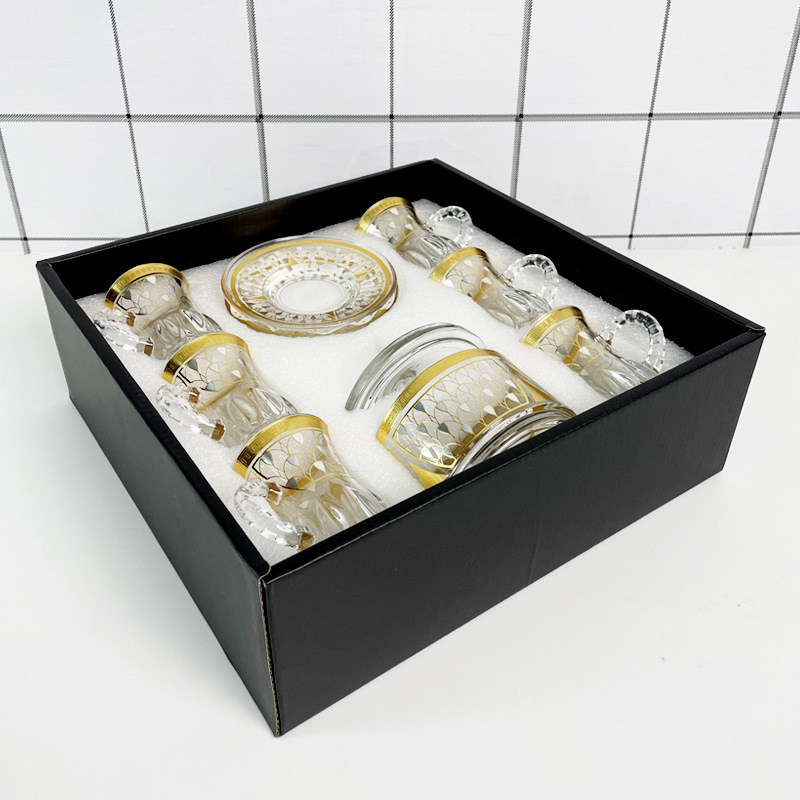 Black Tea Cup Glass Cup And Saucer Set