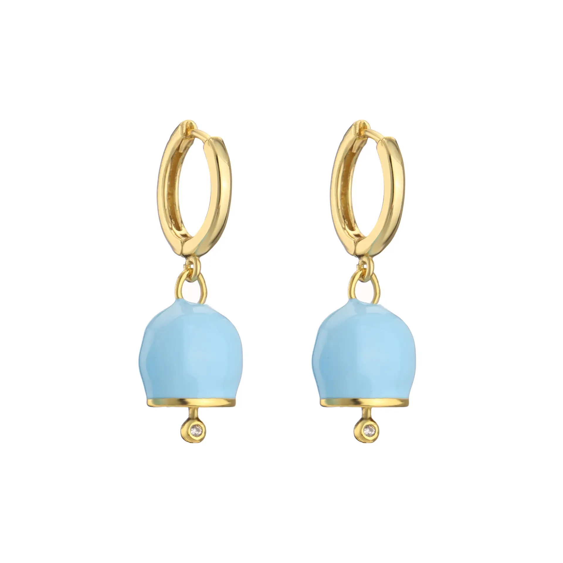 Colorful Oil Necklace Bell Earrings