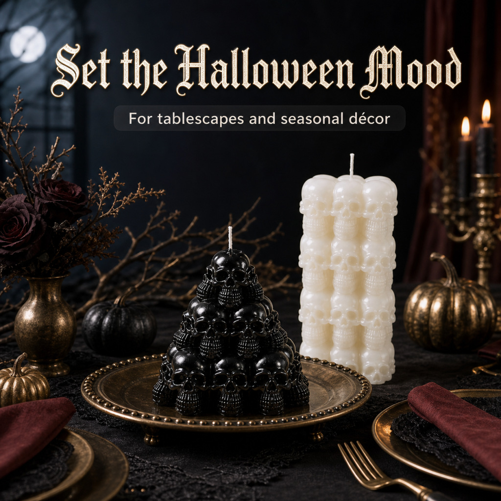 Halloween Skull Pyramid Aromatherapy Candle Ornament everydayshopit media