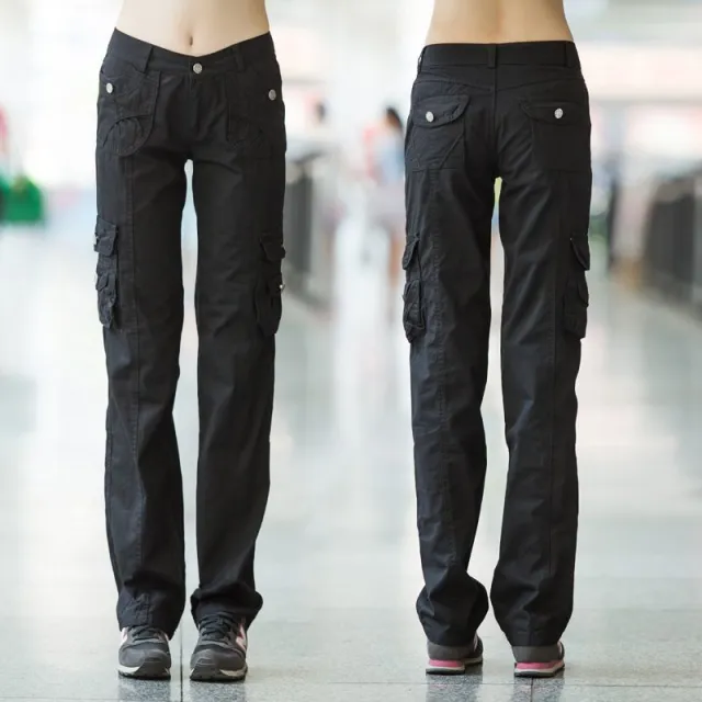 Cargo Pants Women's Loose Slimming Multi pocket Black - Shop at LoveMi