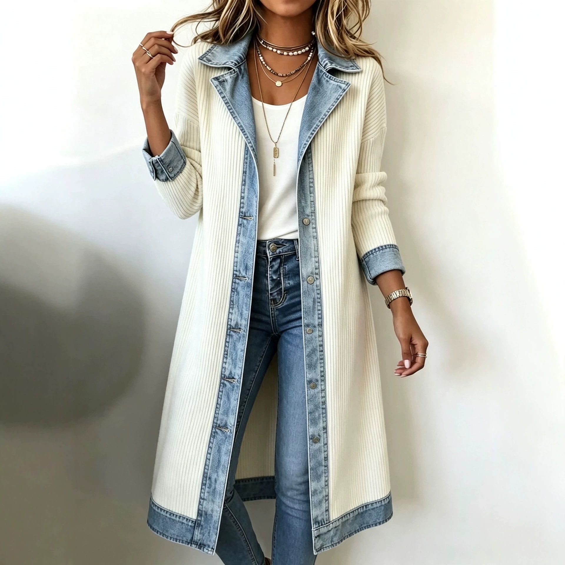 New Autumn Womens Long-sleeve Patchwork Jacket