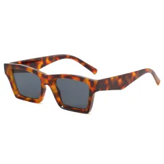 Fashion Simple Sunglasses European And American - Leopard Print Frame Gray Piece - View 1