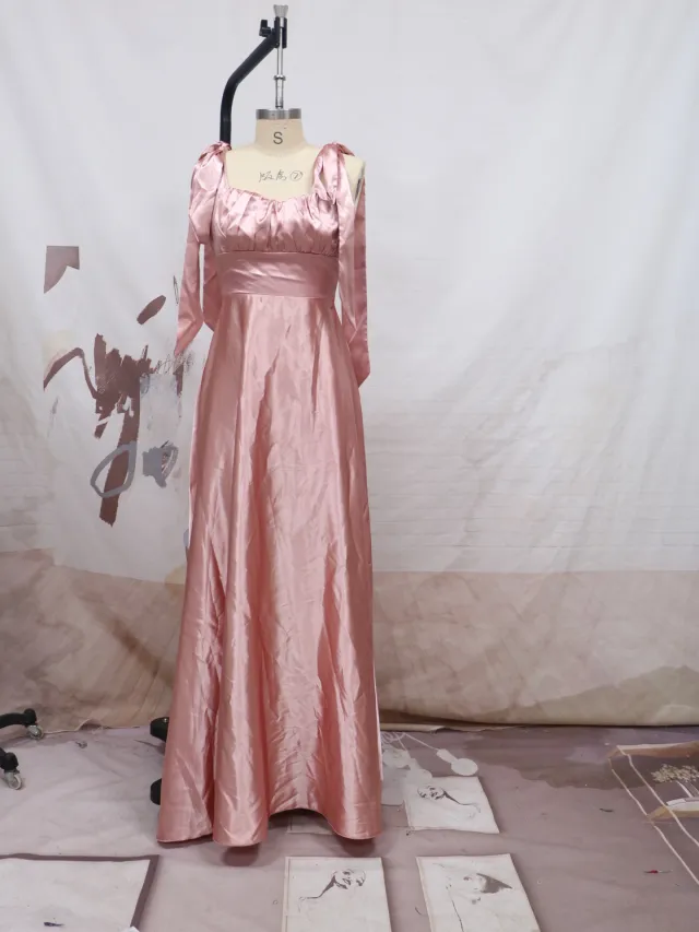 Fashion Sleeveless Camisole Gown Bridesmaid Evening Dress Dress Women Leather Pink - Shop at LoveMi