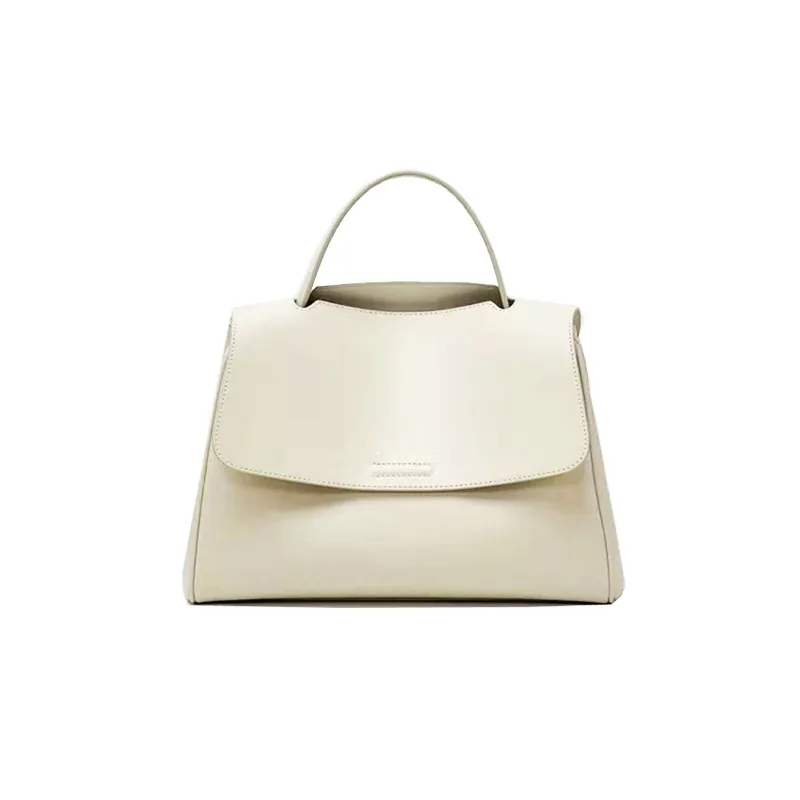 New Fashion Cattlehide Leather Crossbody Shoulder Bag For Women - Cream
