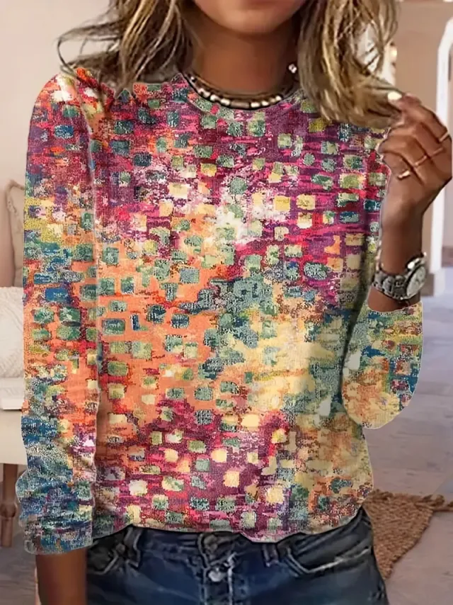 Foreign Trade Hip Hop Trend Printed Color Sweater Long Sleeve Llwy151 Xl - Shop at LoveMi