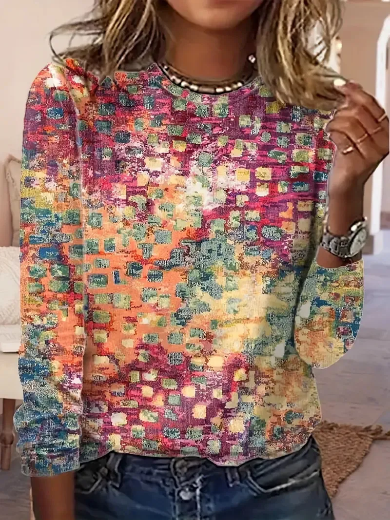 Foreign Trade Hip Hop Trend Printed Color Sweater Long Sleeve - Llwy151-Xl