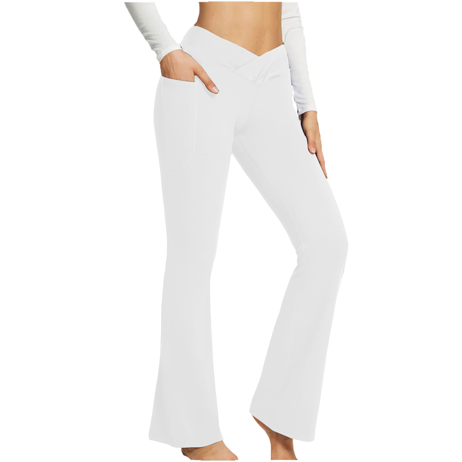 High Waist Slim Fit Wide Leg Yoga Pants Women - Picture 16 of 16