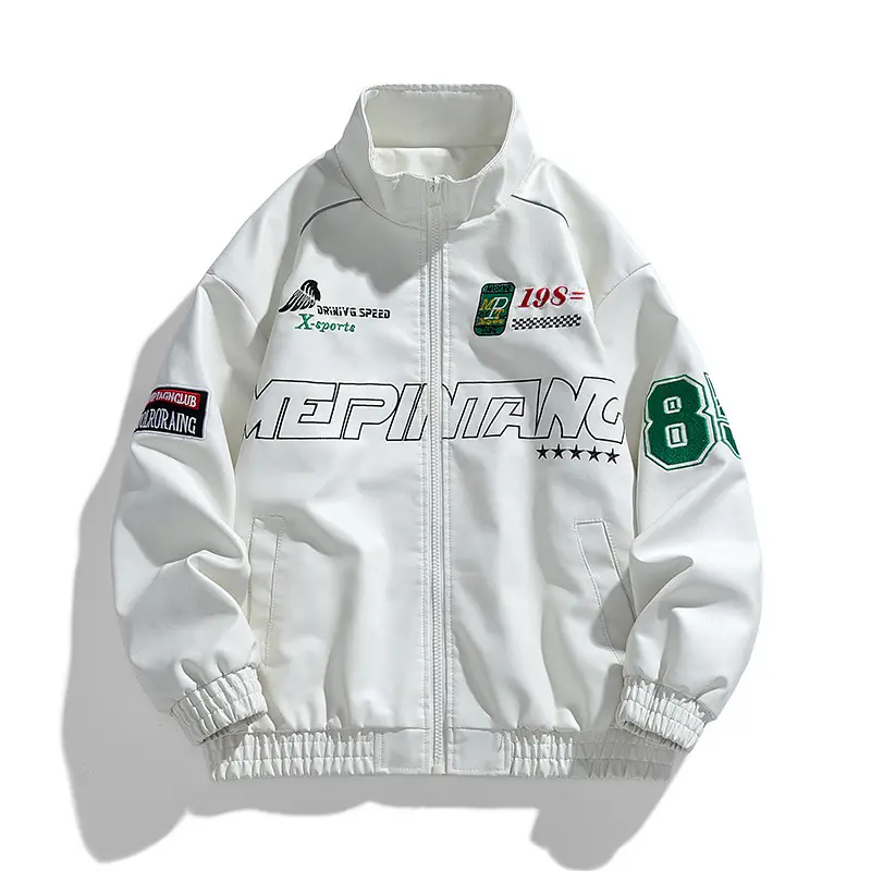 Stand Collar Motorcycle Clothing PU Leather Jacket