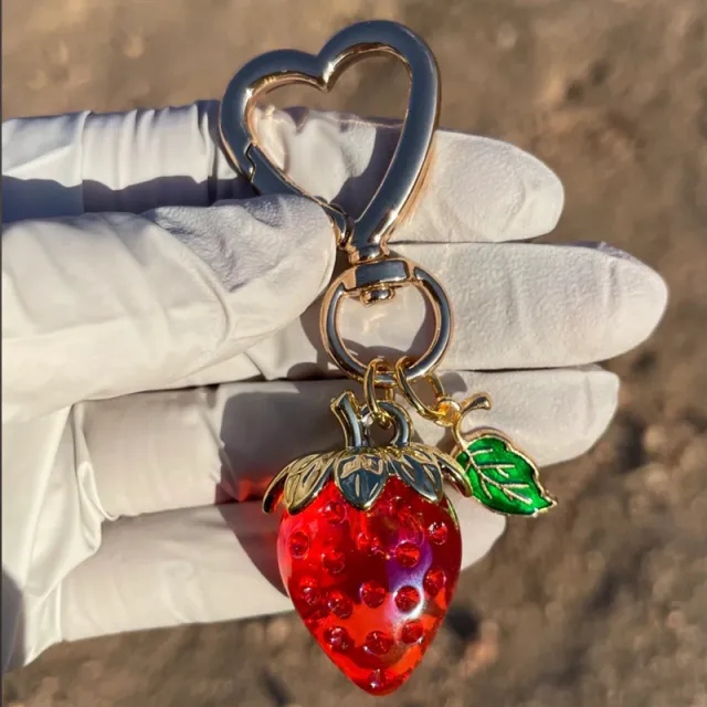 Cute Sweetheart Strawberry Keychain Creative Bag Pendant Red - Shop at LoveMi