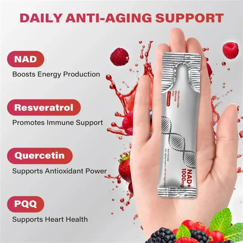 NAD Berry Flavor Drink Mix for Skin Aging Support