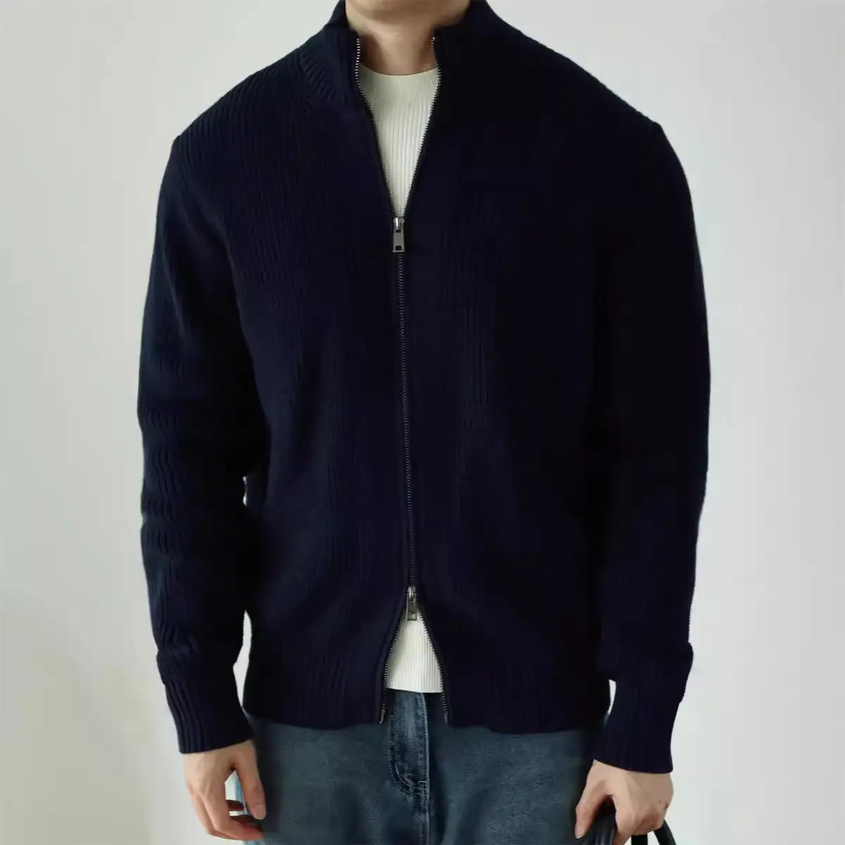 Mens Heavyweight Anti-Pilling Double-Zip Jacket