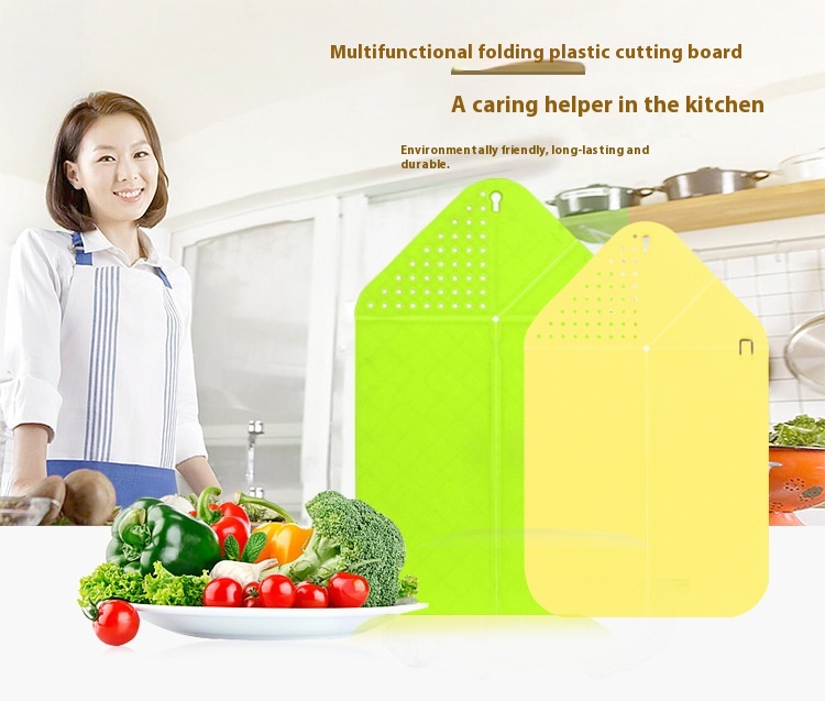 Household Kitchen Outdoor Available Food Grade PP Plastic Multifunctional Folding Cutting Board