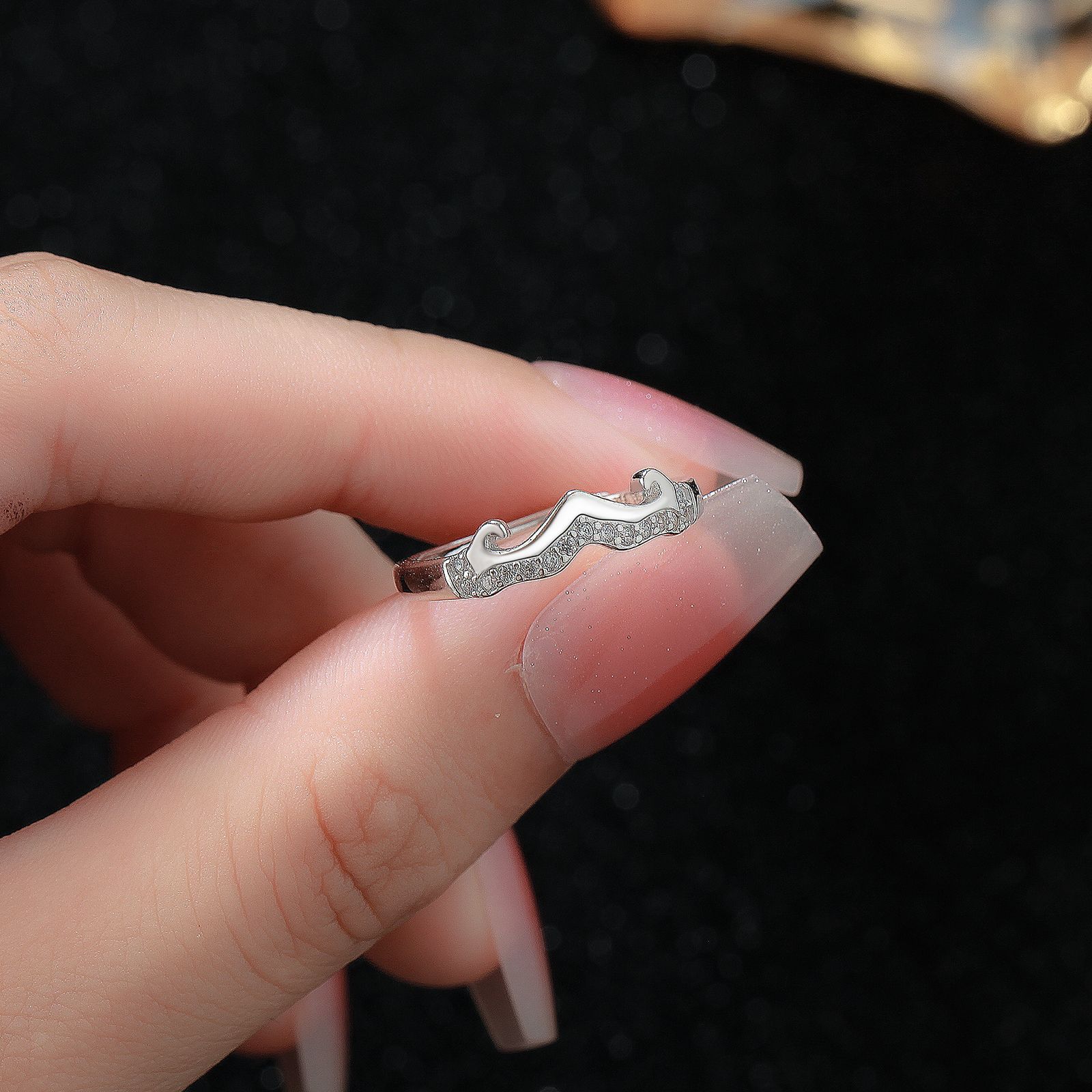 Female Zircon S999 Sterling Silver Crown Ring