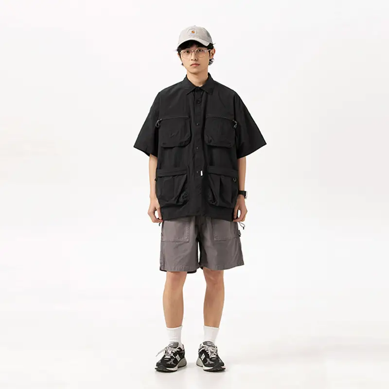 Men's And Women's Same Multi-pocket Shirt Top