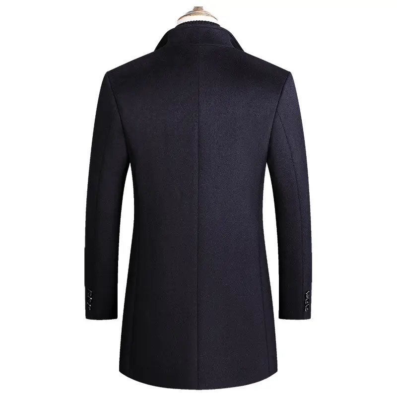 Middle-aged Men's Coat Stand-up Collar Woolen Coat