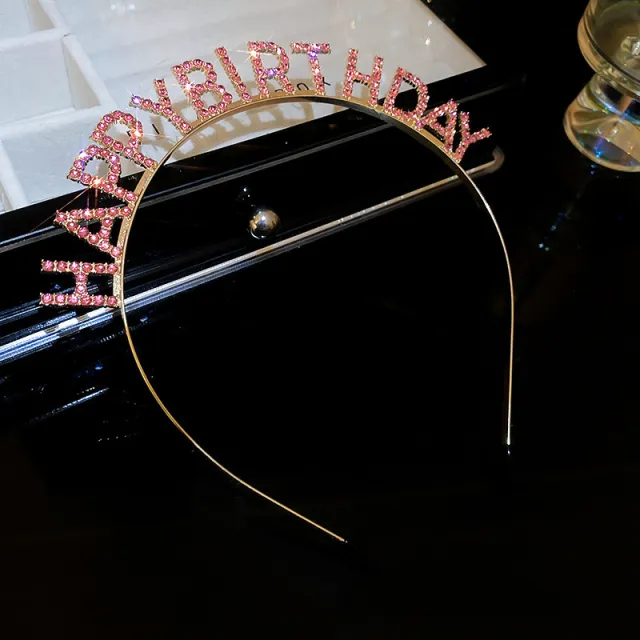 Circle Square Diamond laid Headband Fashion Personality 20 Hair Band Pink - Shop at LoveMi