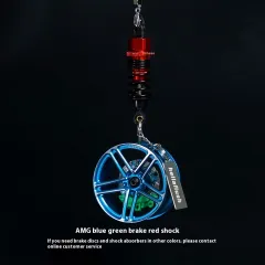 Wheel Hub Car Pendant Pendant Ornament Key Hanger - Amg Blue Green Brake - View 1