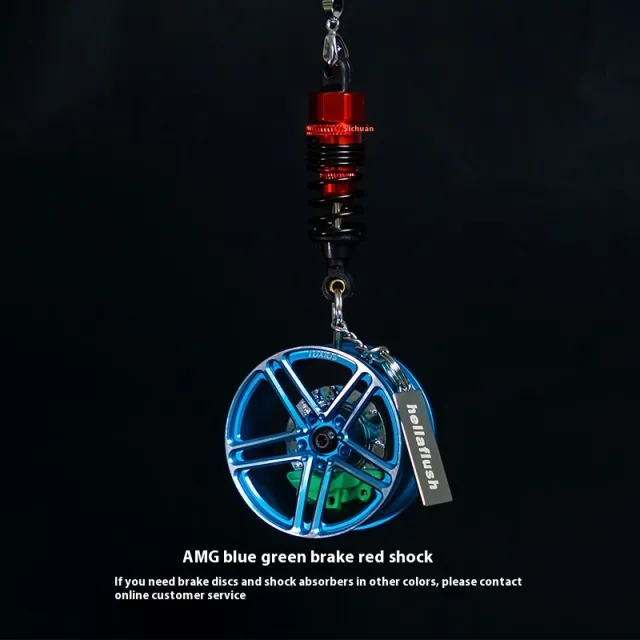 Wheel Hub Car Pendant Pendant Ornament Key Hanger Amg Blue Green Brake - Shop at LoveMi