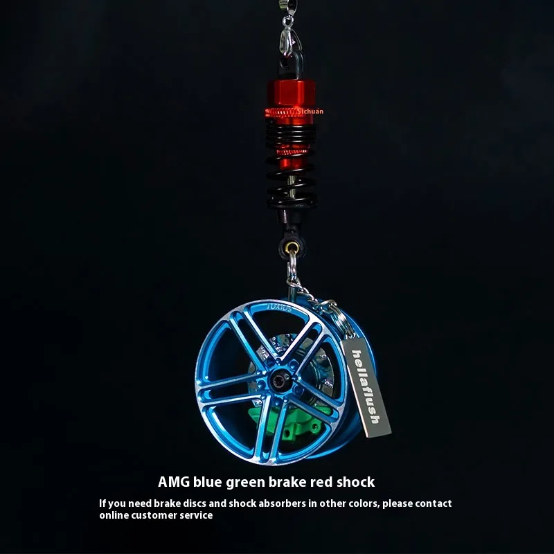 Wheel Hub Car Pendant Pendant Ornament Key Hanger - Amg Blue Green Brake
