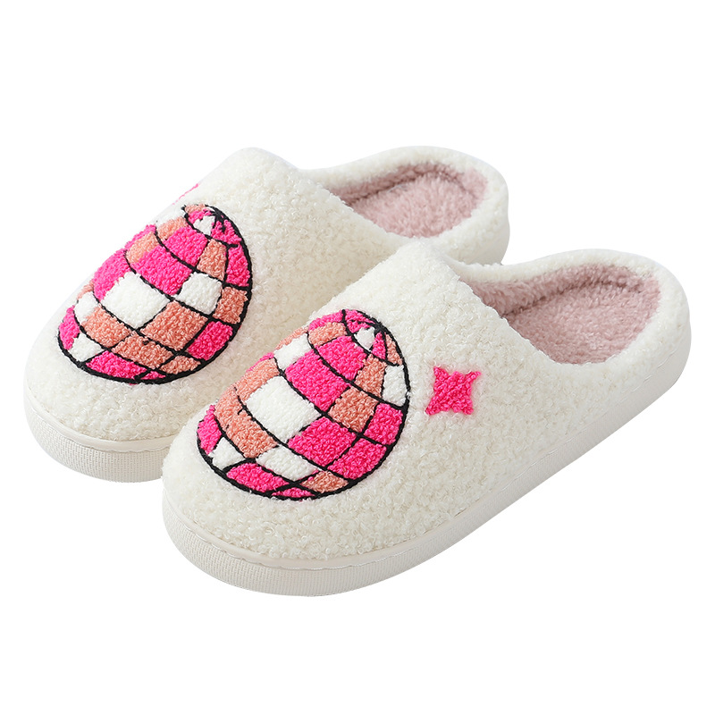 Comfortable Home Warm Cartoon Embroidered Balloon Cotton Slippers