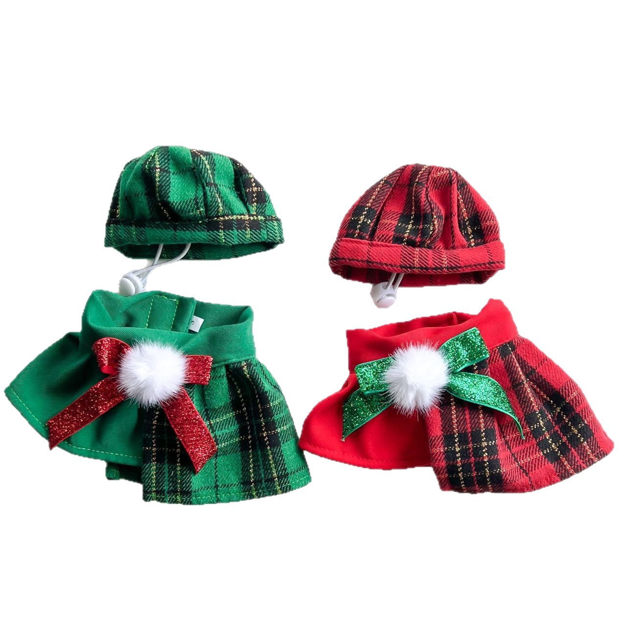 Christmas Pet Outfit Octagonal Hat And Scarf Set