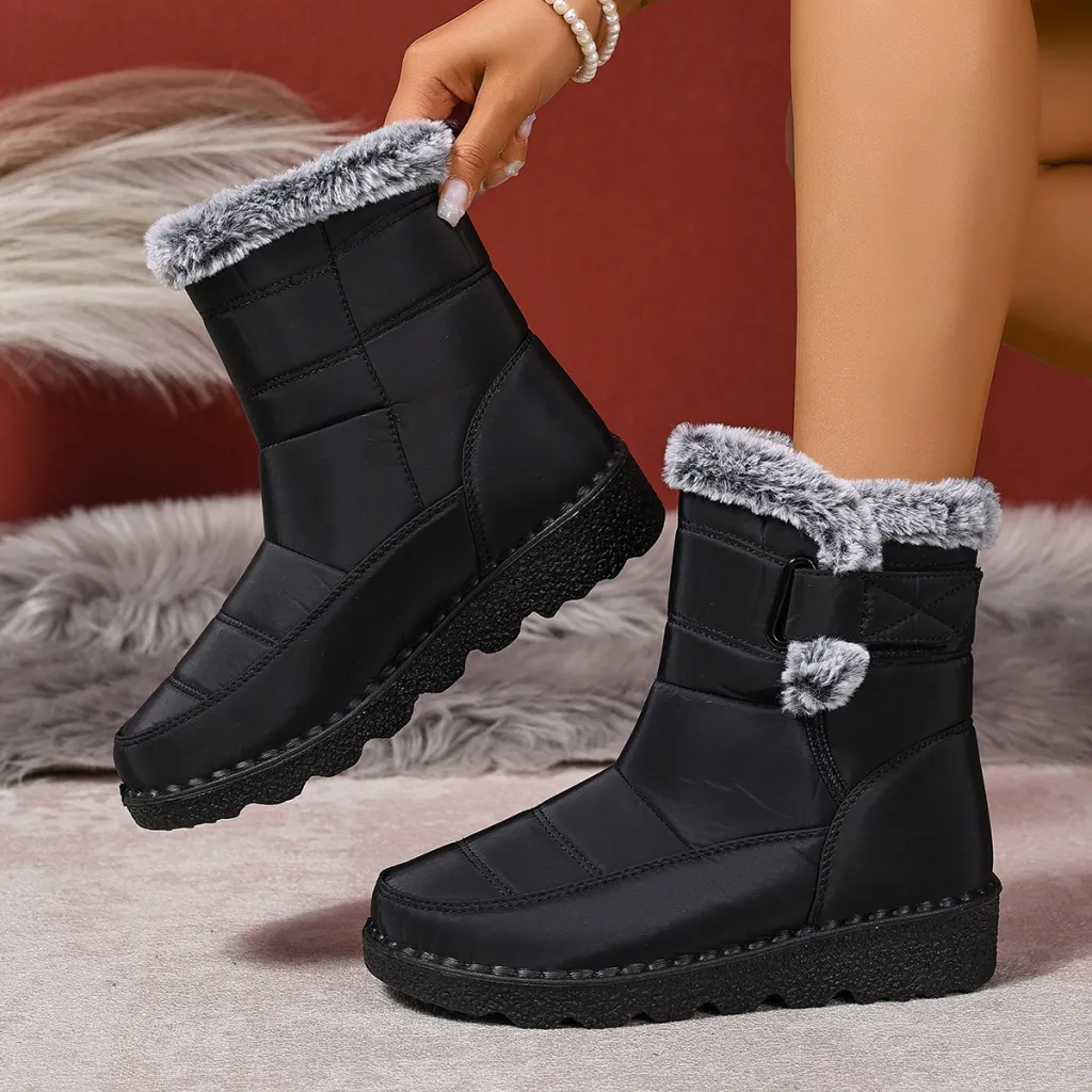 Women's Snow Boots Plus Size Wear-resistant Comfortable Warm Boots - Black
