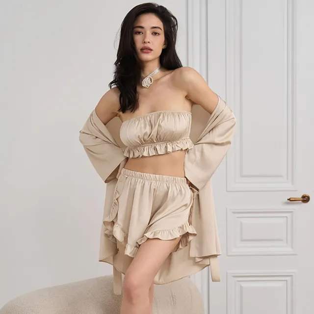 Women's Three piece Love Pajamas Champagne L - Shop at LoveMi
