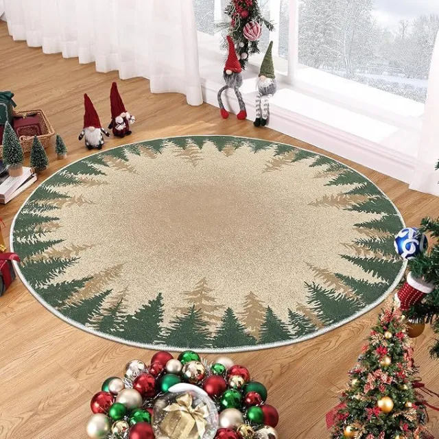 Crystal Velvet Anti slip Dots Carpet Household Living Room Floor Mat Christmas Round Carpet 6 - Shop at LoveMi