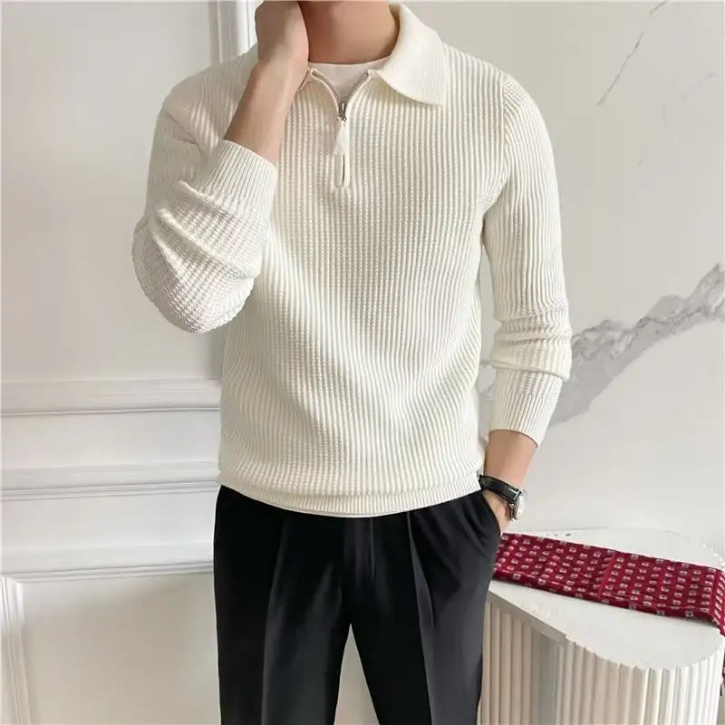 Men's All-match Solid Color Sweater Pullover Sweater
