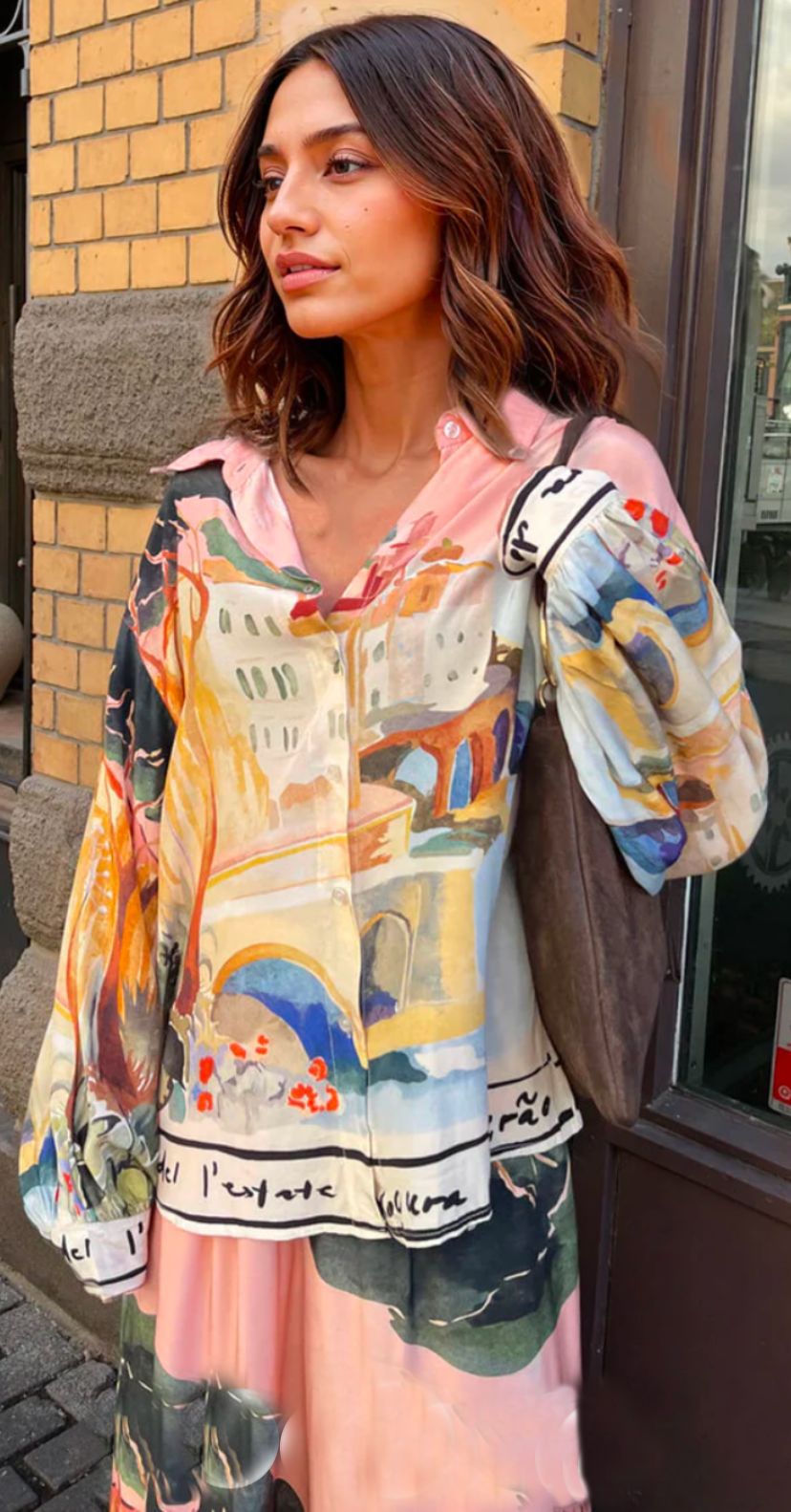 Women's French Printed Shirt Suit