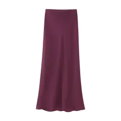 Autumn New Tie-dyed Silk Satin Dress - Red - View 1