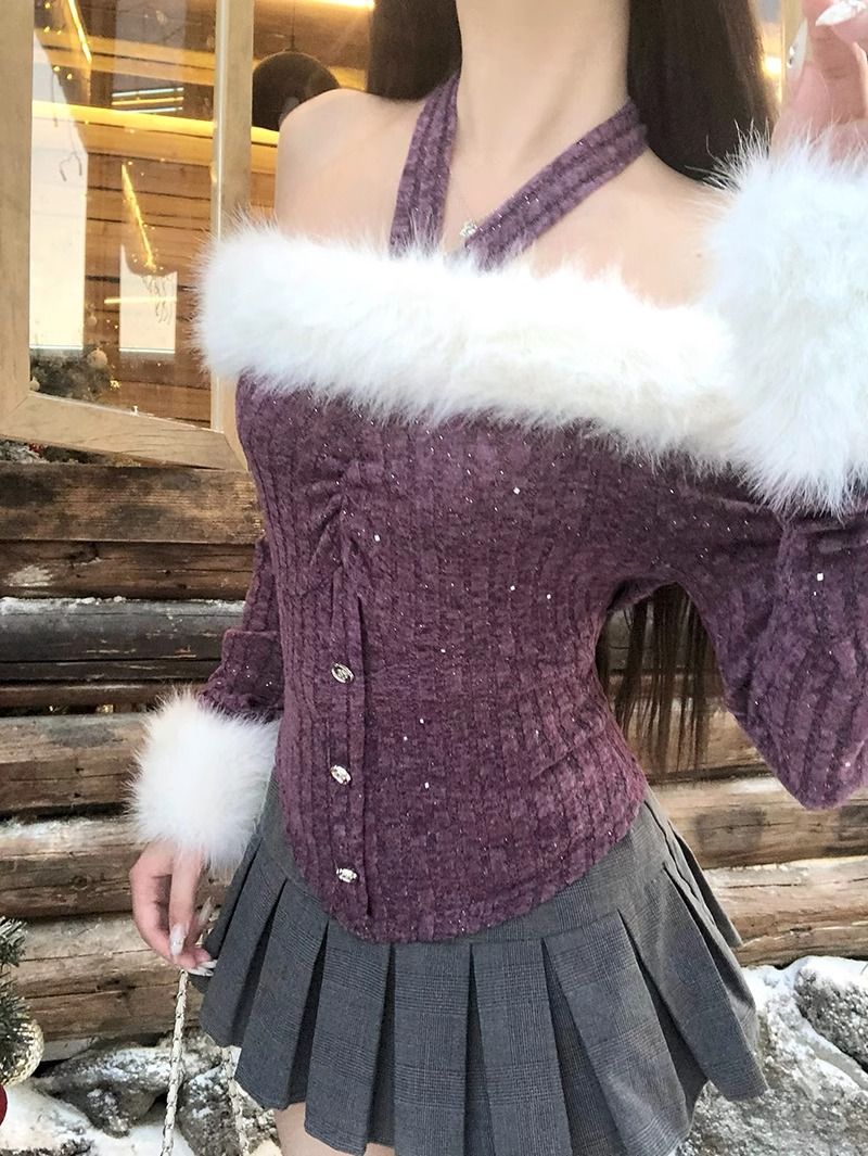 Lila Damenpullover – Styling-Beispiel 1