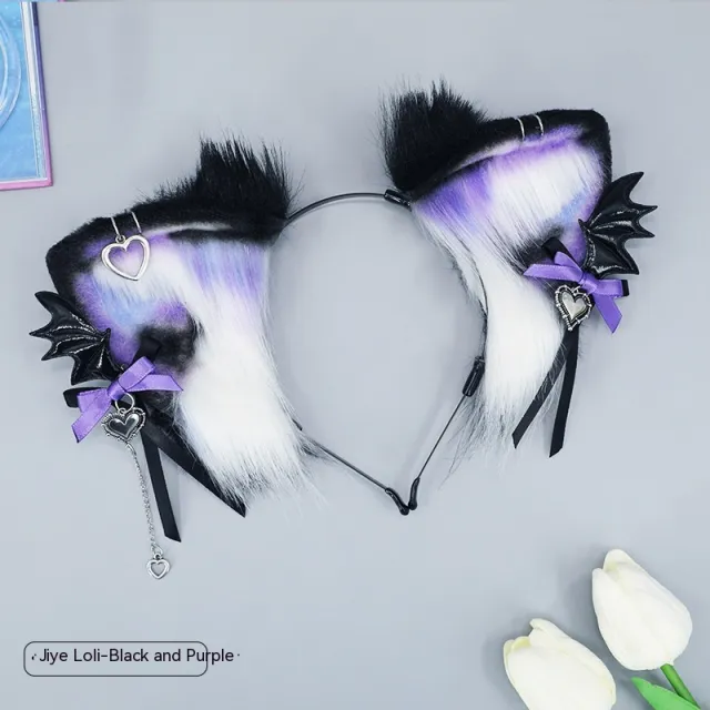 Headband Halloween Hundred Headdress Japanese Girls' Hair Accessories Dark Headband Night Lolita Black And Purple - Shop at LoveMi