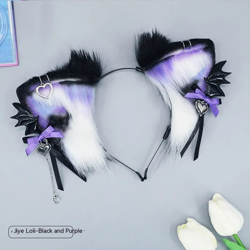 Headband Halloween Hundred Headdress Japanese Girls' Hair Accessories Dark Headband - Night Lolita Black And Purple