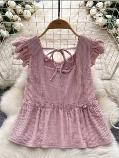 French-style Chic Casual Top For Summer - Picture Colour-Xl - View 1