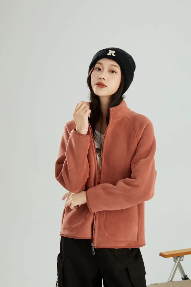 Lambswool Stand Collar Cardigan Short Coat Tan - Shop at LoveMi