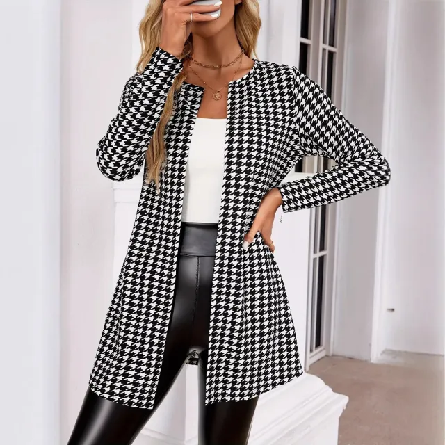Spring And Autumn Two Seasons Women's Printed Coat Round Neck Small Suit Picture Color L - Shop at LoveMi