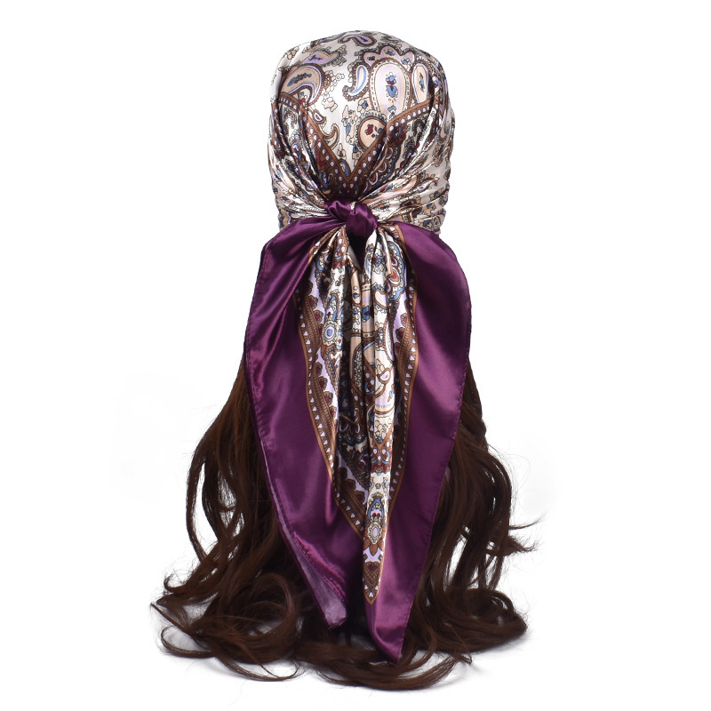 Nueva bufanda cuadrada de satén estampada con flores de anacardo, elegante y versátil, de 90x90 cm, para mujer. Ddb35ce3 B44d 45c8 Afd8 4f2c80846024